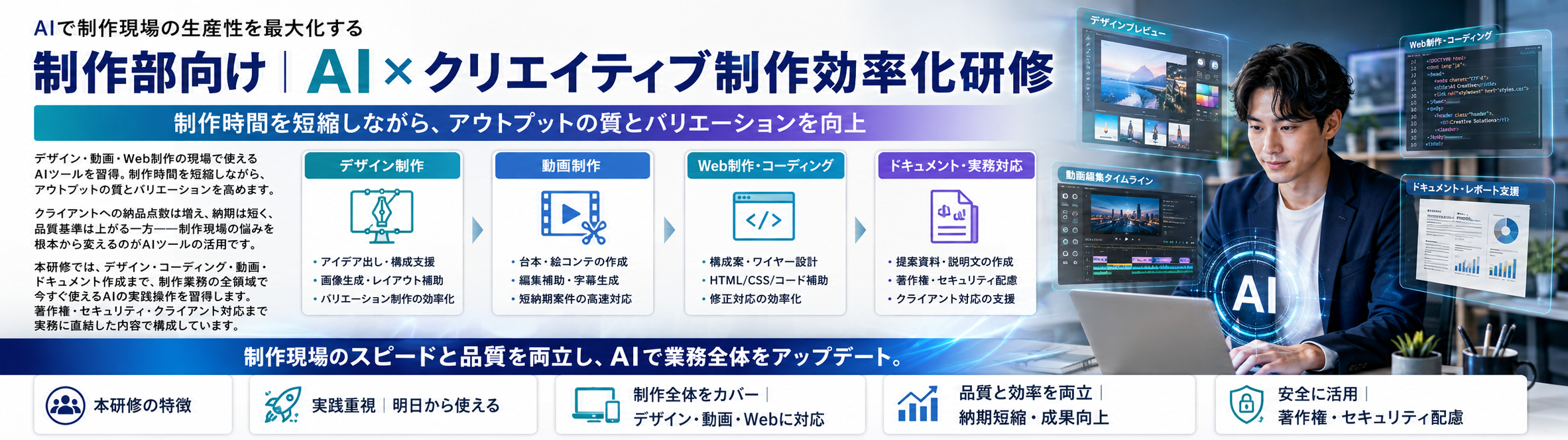 制作部向け|AI×クリエイティブ制作効率化研修